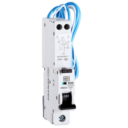 Picture of 20A SINGLE POLE 1 MODULE TYPE A RCBO