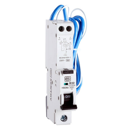 Picture of 32A SINGLE POLE 1 MODULE TYPE A RCBO