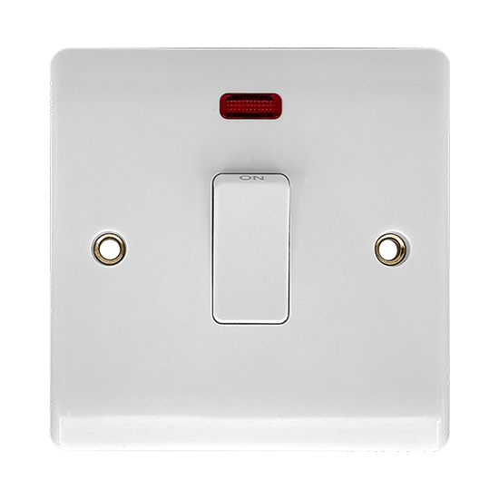Picture of Vector 1 Gang 20A Double Pole Switch White with Neon 
