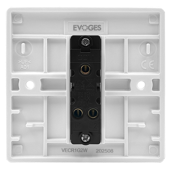 Picture of Vector 1 Gang 2 Way 10AX Single Pole Switch White