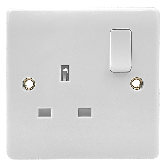 Picture of Vector 13A 1 Gang Double Pole Switched Socket White 