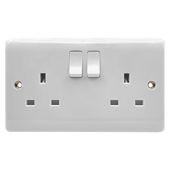 Picture of Vector 13A 2 Gang Double Pole Switched Socket White