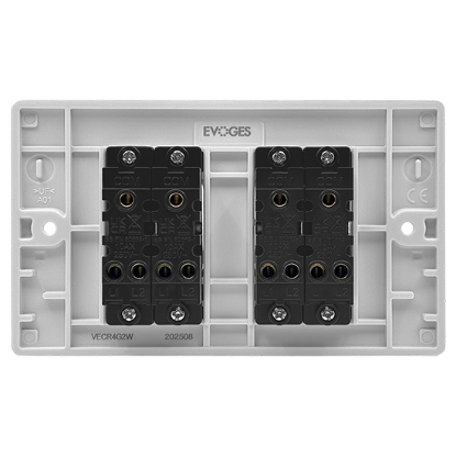 Picture of Vector 4 Gang 2 Way 10AX Single Pole Switch White