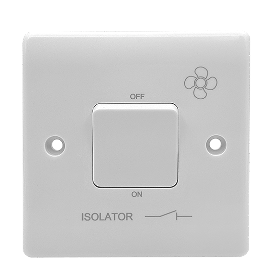 Picture of Vector 1 Gang 1 Way 3 Pole 10AX Fan Switch White