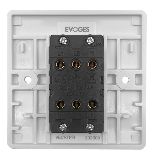 Picture of Vector 1 Gang 1 Way 3 Pole 10AX Fan Switch White