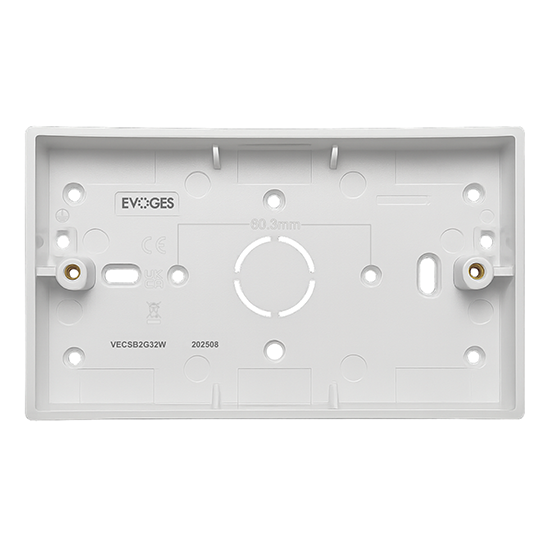 Picture of Vector 2 Gang 32mm PVC Surface Box - White 