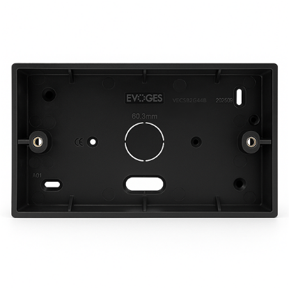 Picture of Vector 2 Gang 44mm PVC Surface Box Black
