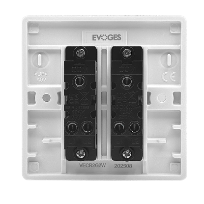 Picture of Vector 2 Gang 2 Way 10AX Single Pole Switch White 