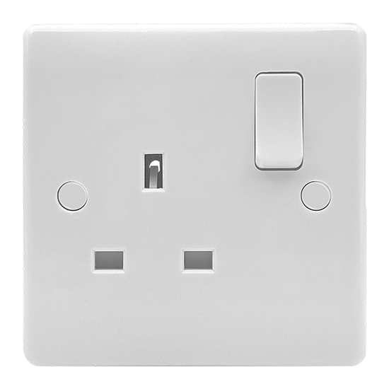 Picture of Vector 13A 1 Gang Double Pole Switched Socket White 