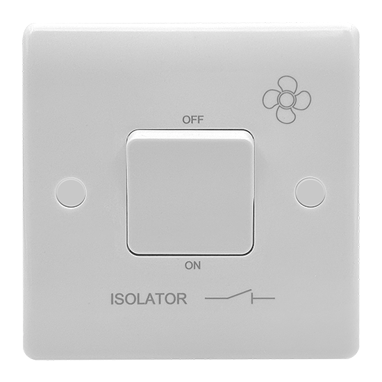 Picture of Vector 1 Gang 1 Way 3 Pole 10AX Fan Switch White