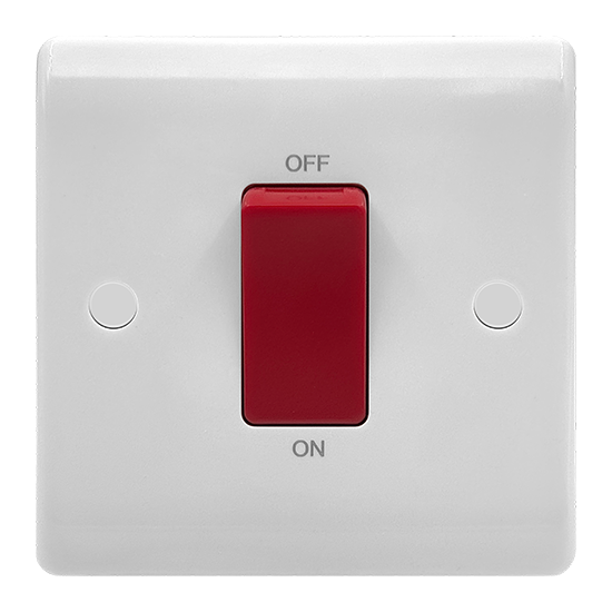 Picture of Vector 1 Gang 45A Double Pole Switch Single Plate White