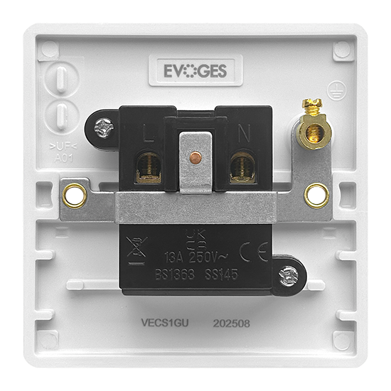 Picture of Vector 13A 1 Gang Unswitched Socket White